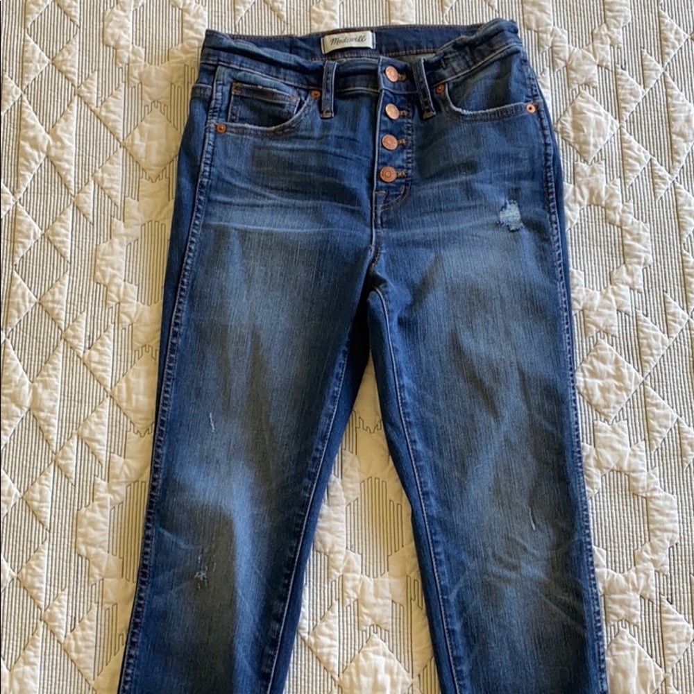 Madewell Distressed Jeans 10” High Rise Skinny 26